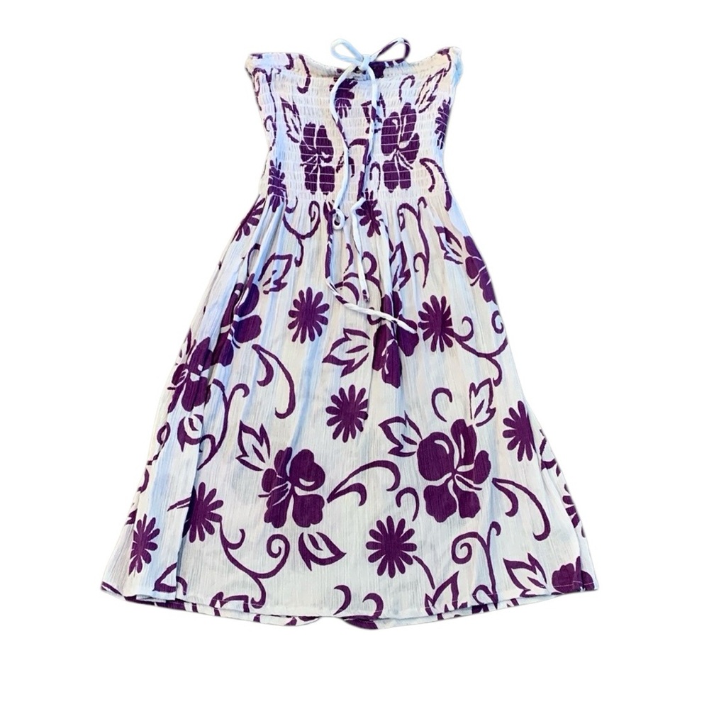 Floral Purple and White Swim Coverup